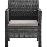 VidaXL 3-delige Loungeset met Kussens - PP Rattan Antracietkleurig