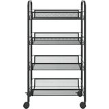 vidaXL Küchenwagen 4 Etagen Schwarz 46x26x85 cm Eisen