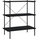 vidaXL Regal mit 3 Böden Schwarz 80x40x92 cm