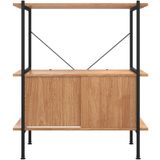 VidaXL Opbergrek 3-Laags met Kast 80x40x92 cm - Staal en Bewerkt Hout