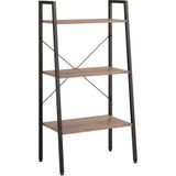 vidaXL Standregal mit 3 Böden Dunkelbraun und Schwarz 56x35x108 cm