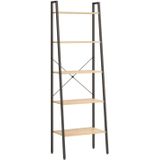 VidaXL Ladderrek met 5 Schappen 56x35x174 cm Lichtbruin/Zwart