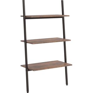 VidaXL Ladderrek met 3 Schappen 64x34x116 cm - Donkerbruin/Zwart