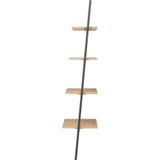 VidaXL Ladderrek met 4 Schappen 64x34x150,5 cm Lichtbruin/Zwart