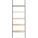 Leiterregal mit 5 Böden Hellbraun und Schwarz 64x34x185,5 cm Vidaxl