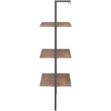 vidaXL-Ladderrek-met-3-schappen-64x35x120,5-cm-donkerbruin-en-zwart