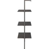 vidaXL Ladderrek met 3 schappen 64x35x120,5 cm zwart