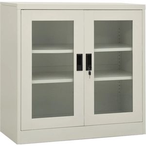 vidaXL Archiefkast 90x40x70 cm staal lichtgrijs, opbergkast