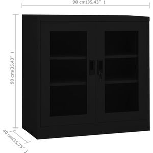 vidaXL-Kantoorkast-90x40x90-cm-staal-zwart