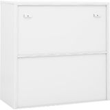vidaXL Büroschrank mit Schiebetür Weiß 90x40x90 cm Stahl