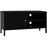vidaXL-Tv-meubel-90x30x44-cm-staal-en-glas-zwart