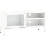 vidaXL-Tv-meubel-90x30x44-cm-staal-en-glas-wit