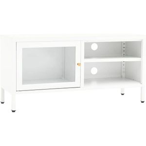 vidaXL-Tv-meubel-90x30x44-cm-staal-en-glas-wit