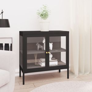 Sideboard Schwarz 70x35x70 cm Stahl und Glas vidaXL