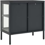 vidaXL-Dressoir-70x35x70-cm-staal-en-glas-antracietkleurig
