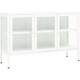 VidaXL Dressoir 105x35x70 cm Staal en Glas Wit