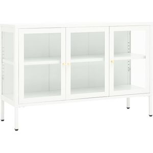 vidaXL Sideboard Weiß 105x35x70 cm Stahl und Glas
