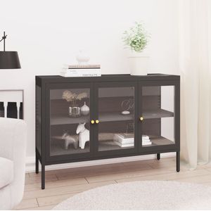 vidaXL - Dressoir - Antraciet - Staal en Glas