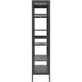 vidaXL Vitrine Anthrazit 90x40x180 cm Stahl und Gehärtetes Glas