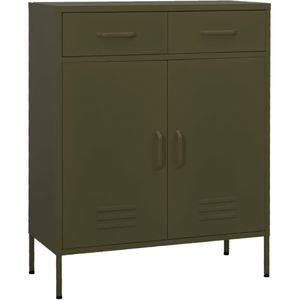 vidaXL - Opbergkast - Olijfgroen - Staal - 80x35x101,5 cm