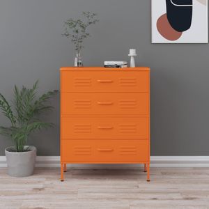 vidaXL - Ladekast - Oranje - Staal - 80x35x101,5 cm