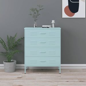 vidaXL - Ladekast - Mintkleurig - Staal - 80x35x101,5 cm