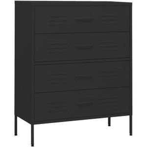 vidaXL Kommode Kommode Schwarz 80x35x101,5 cm Stahl (1 St)