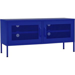 vidaXL-Tv-meubel-105x35x50-cm-staal-marineblauw