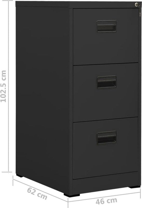 Vidaxl - Aktenschrank Anthrazit 46x62x102,5 cm Stahl