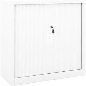 vidaXL - Roldeurkast - 90x40x90 - cm - staal - wit