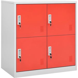 vidaXL-Lockerkast-90x45x92,5-cm-staal-lichtgrijs-en-rood