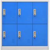 VidaXL Lockerkast 90x45x92,5 cm Staal Lichtgrijs en Blauw