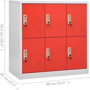 vidaXL-Lockerkast-90x45x92,5-cm-staal-lichtgrijs-en-rood