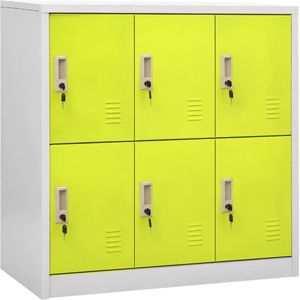 VidaXL Lockerkast 90x45x92,5 cm Staal Lichtgrijs en Groen