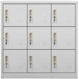 vidaXL - Lockerkast - 90x45x92,5 - cm - staal - lichtgrijs