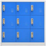 vidaXL - Lockerkast - 90x45x92,5 - cm - staal - lichtgrijs - en - blauw