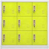 VidaXL Lockerkast 90x45x92,5 cm Staal Lichtgrijs en Groen