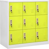 VidaXL Lockerkast 90x45x92,5 cm Staal Lichtgrijs en Groen