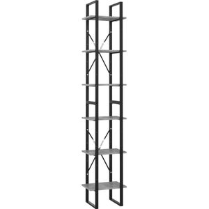 vidaXL-Boekenkast-met-6-schappen-40x30x210-cm-spaanplaat-betongrijs