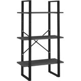vidaXL Opbergrek - Grijs - Bewerkt Hout en Metaal - 60x30x105 cm