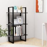 vidaXL Opbergrek - Grijs - Bewerkt Hout en Metaal - 60x30x105 cm
