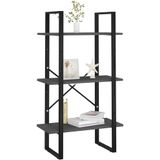vidaXL Opbergrek - Grijs - Bewerkt Hout en Metaal - 60x30x105 cm