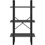 vidaXL Opbergrek - Grijs - Bewerkt Hout en Metaal - 60x30x105 cm