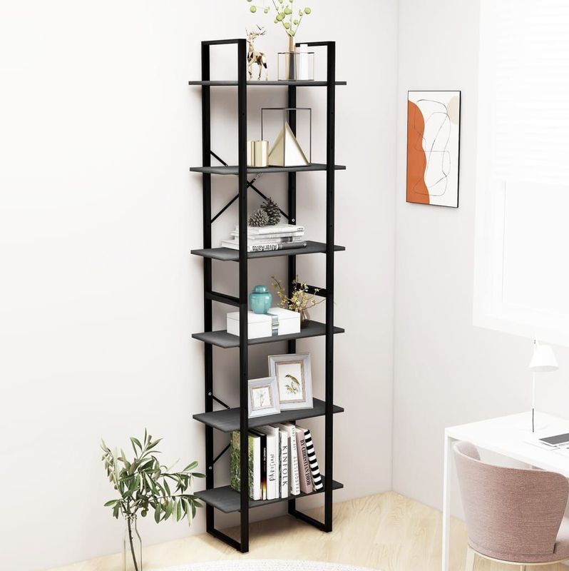 vidaXL Lagerregal Grau 60x30x210 cm Massivholz Kiefer
