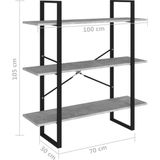 VidaXL Boekenkast 100x30x105 cm - Spaanplaat Betongrijs