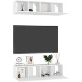 VidaXL TV-meubelen 4 st 60x30x30 cm - Spaanplaat wit