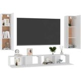 vidaXL-4-delige-Tv-meubelset-spaanplaat-wit