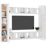 vidaXL 10-delige Tv-meubelset spaanplaat wit