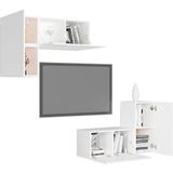 vidaXL-4-delige-Tv-meubelset-spaanplaat-wit