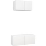 vidaXL 2-tlg. TV-Schrank-Set Weiß Holzwerkstoff